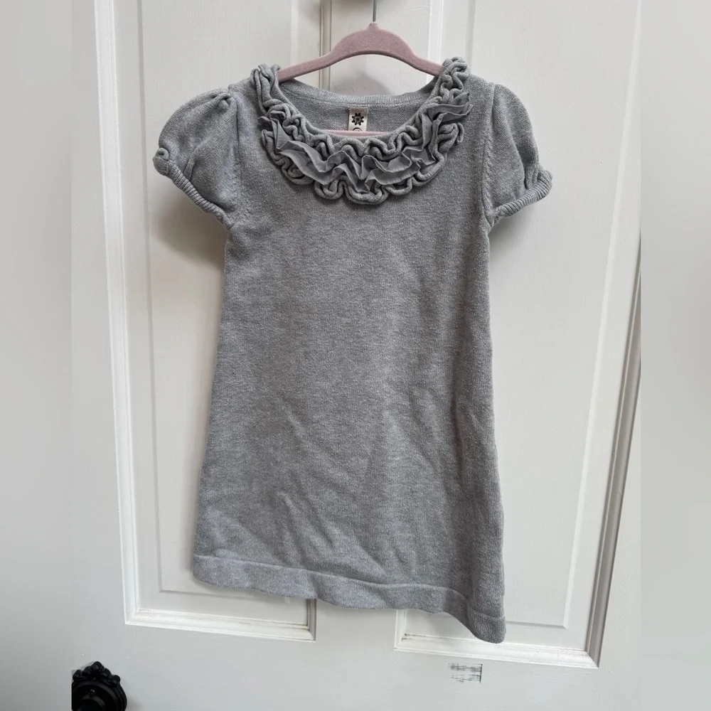 Cherokee 3T Girls Ruffle Collar Short Sleeve Sweater Dress